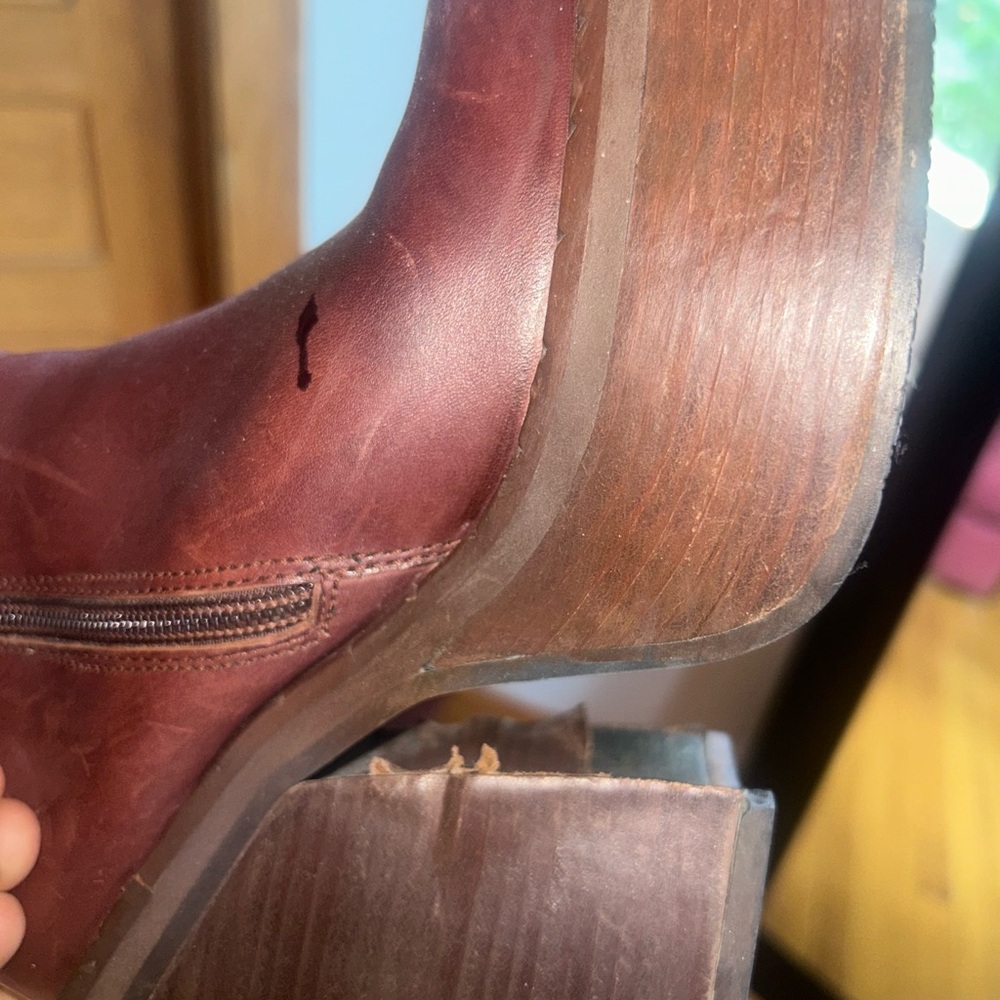 Vintage Sonax 70s Chunky Platform Brown Mahogany Boots - Picture 4 of 10